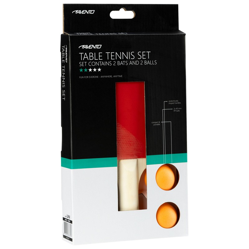 Avento Σετ 2 Ρακέτες Ping Pong & 2 Μπαλάκια "Team Up"
