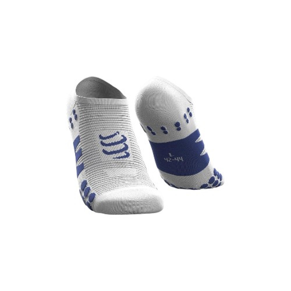 COMPRESSPORT NO SHOW SOCKS - WHITE BLUE 42-44