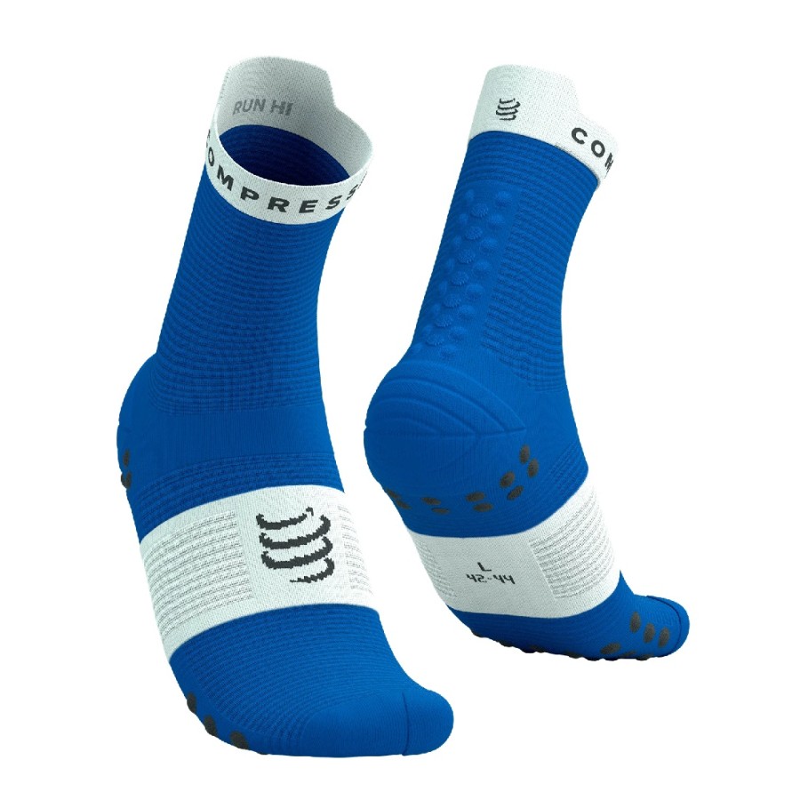 PRO RACING SOCKS V4.0 RUN HIGH - PRINCESS BLUE / WHITE 35-38