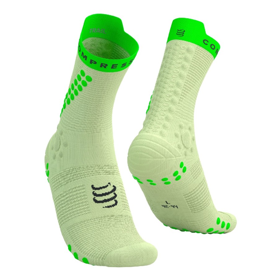PRO RACING SOCKS V4.0 TRAIL - LIME / NEON GREEN 35-38