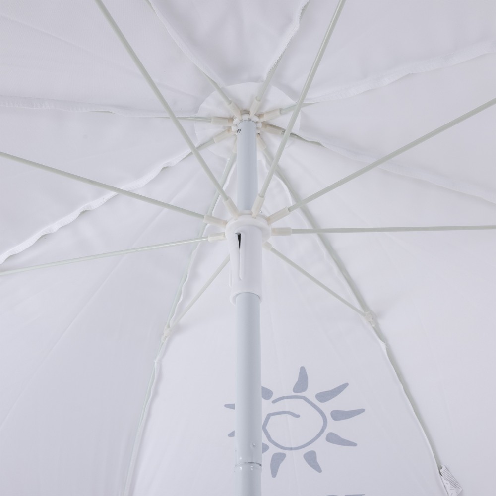 Ομπρέλα Παραλίας 2m 180gsm 8 Ακτίνες 4mm Λευκή