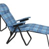 Πολυθρόνα 7 Θέσεων Μαύρου Σκελετού Μπλε Καρό Μαξιλάρι