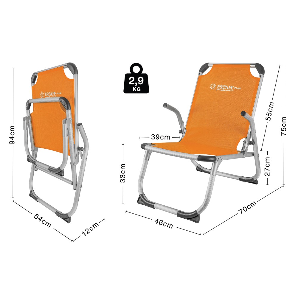 Καρεκλάκι Παραλίας ESCAPE Plus Πορτοκαλί