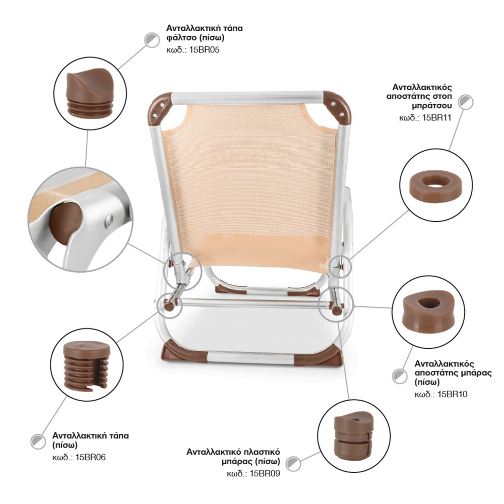 Ανταλλακτικό Τάπα Χειρολαβής για Καρεκλάκι Escape Καφέ