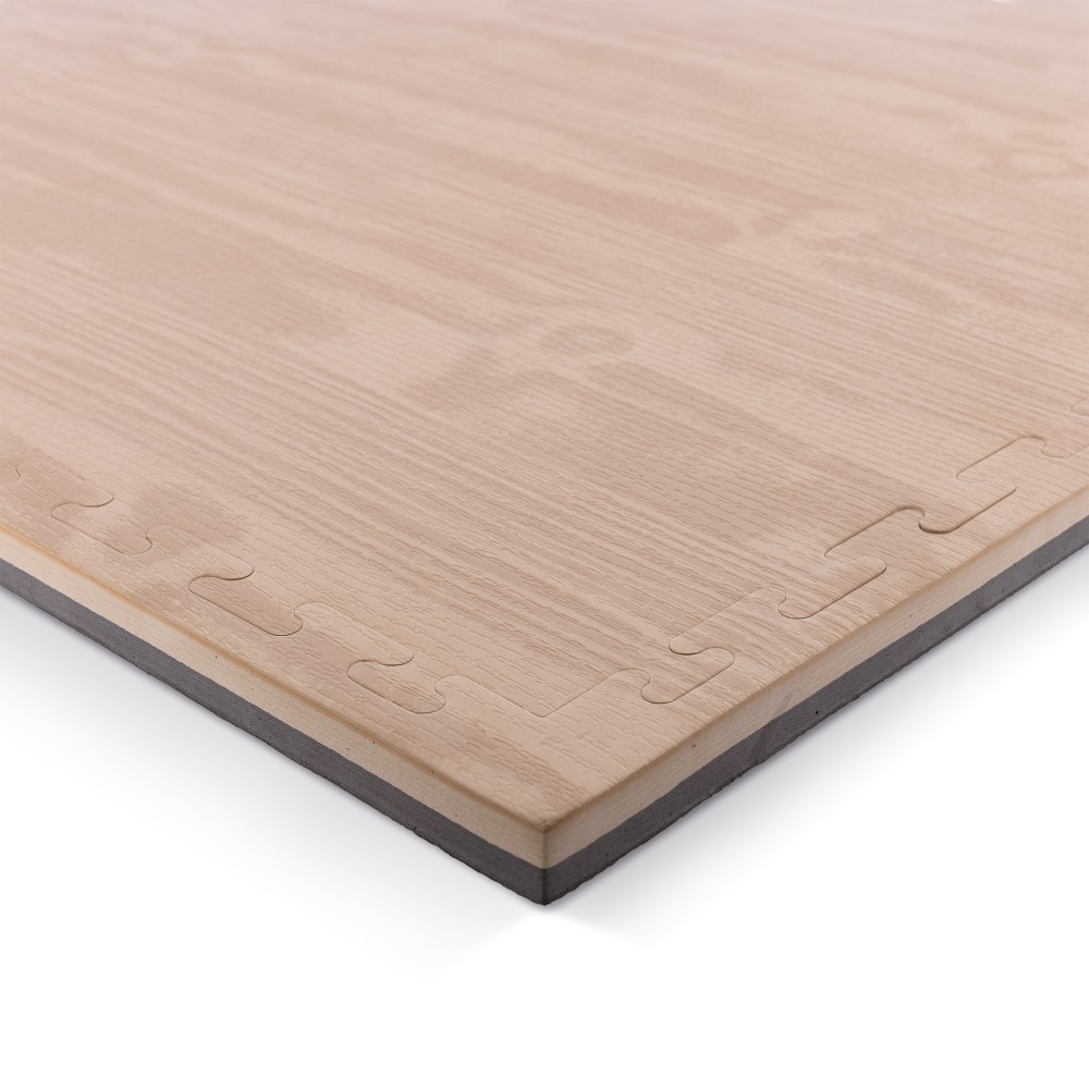 Δάπεδο Προστασίας Puzzle EVA 100x100x2,5 cm – Ξύλο / Μαύρο
