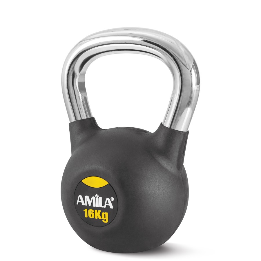 AMILA Kettlebell Rubber Cover Cr Handle 16Kg