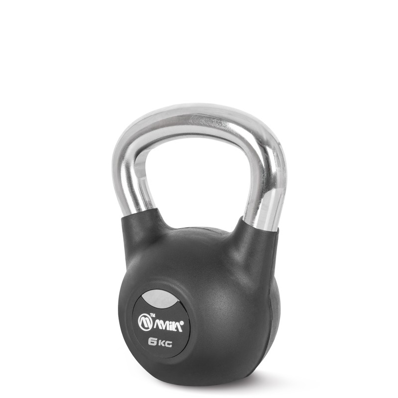 AMILA Kettlebell Rubber Cover Cr Handle 6Kg