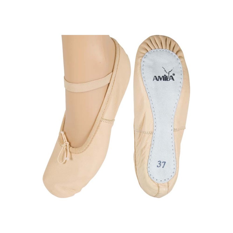 Παπούτσια Μπαλέτου Δερμάτινα Μπεζ, Νο37
