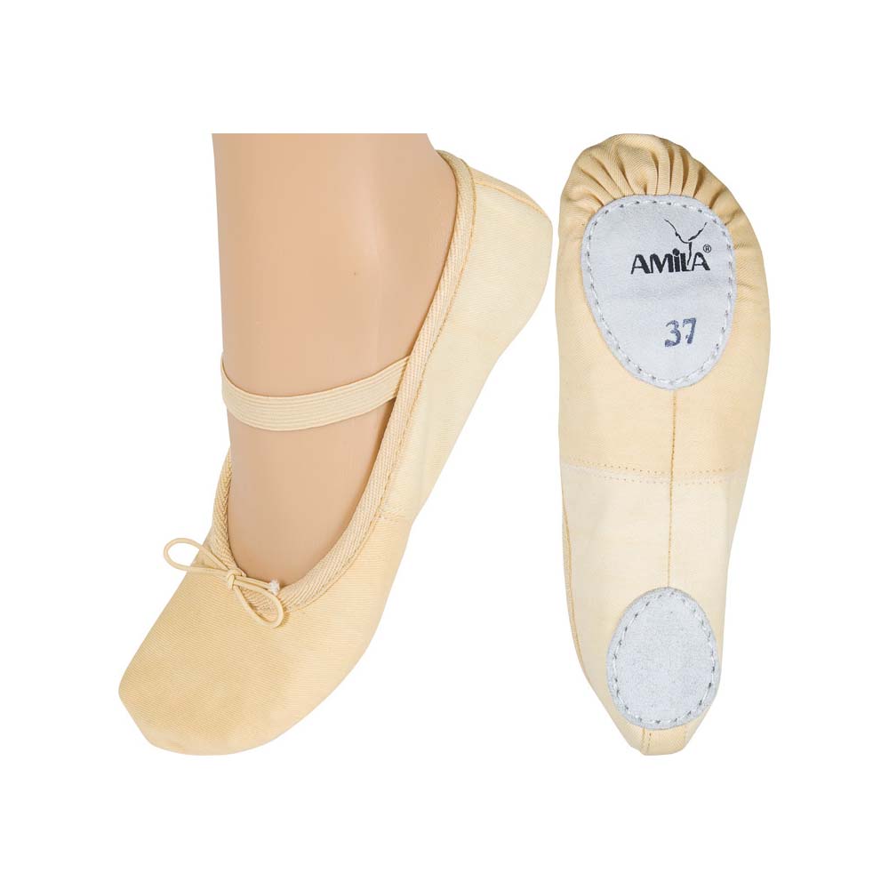 Παπούτσια Μπαλέτου Καμβάς Μπεζ, Νο43