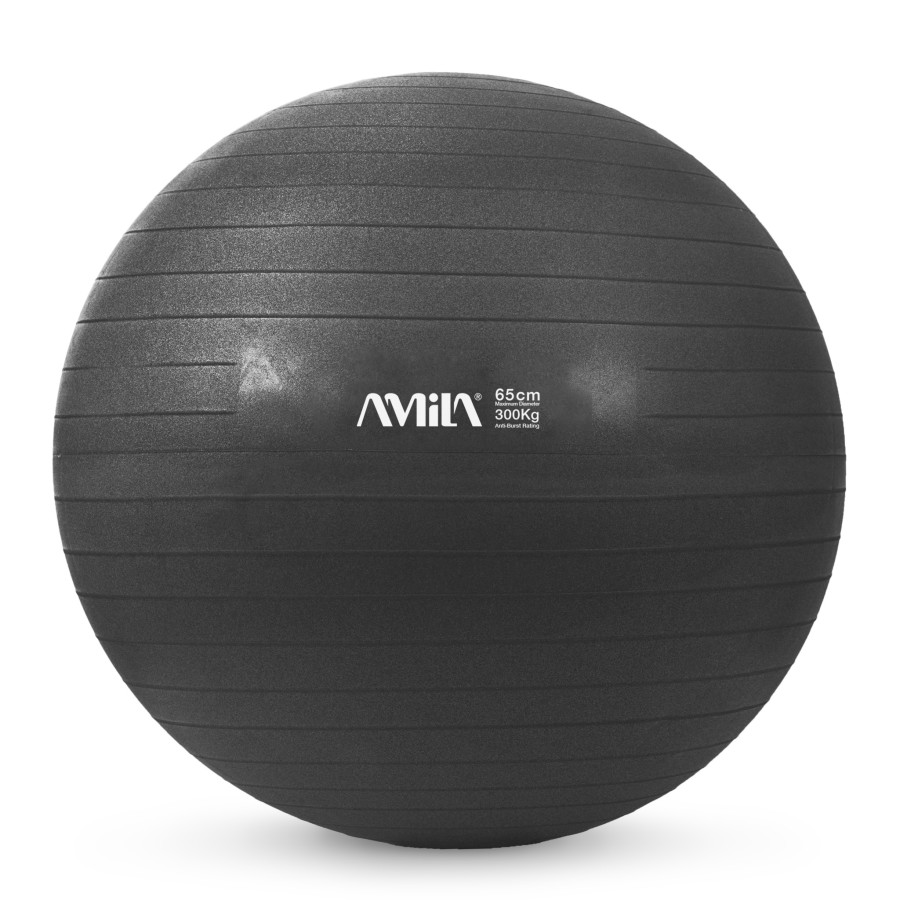 Μπάλα Γυμναστικής AMILA GYMBALL 65cm Μαύρη Bulk