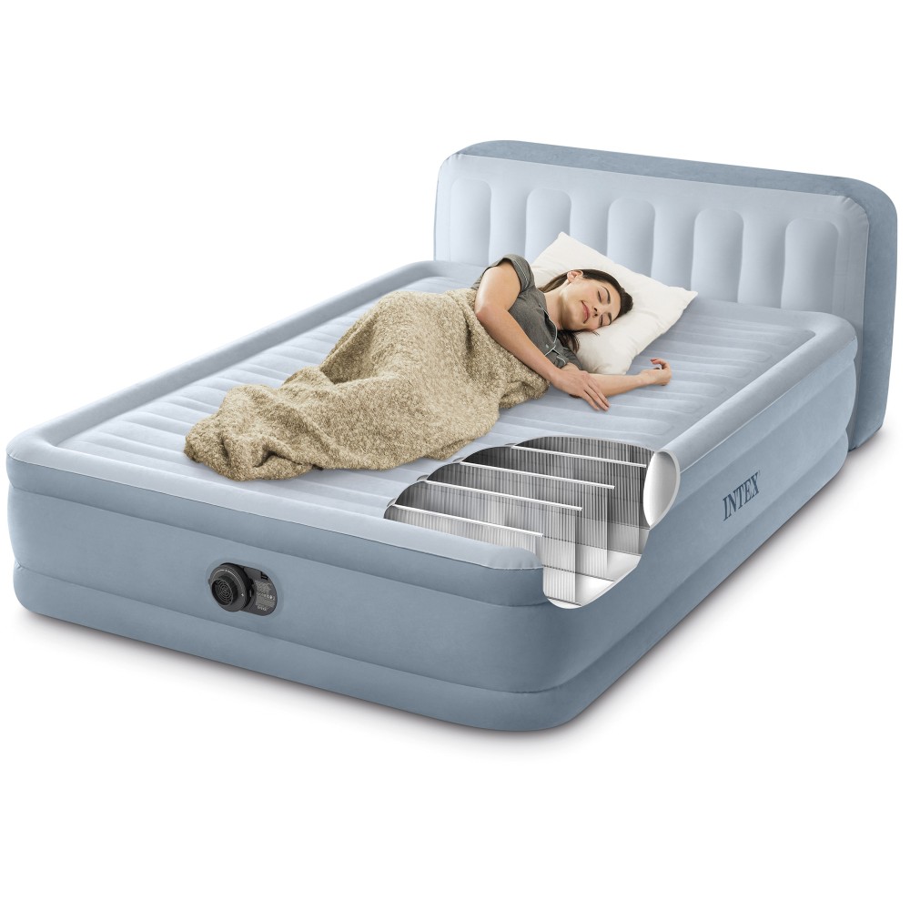 Φουσκωτό Στρώμα Ύπνου Intex Plush Headboard Queen