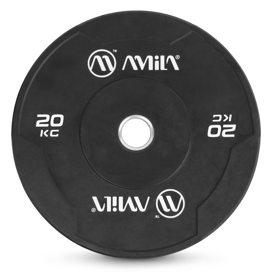 Δίσκος AMILA Black W Bumper Slim 50mm 20Kg