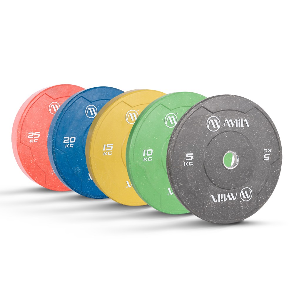 Δίσκος Color Bumper Plate Slim 50 mm 10 kg – Πράσινο
