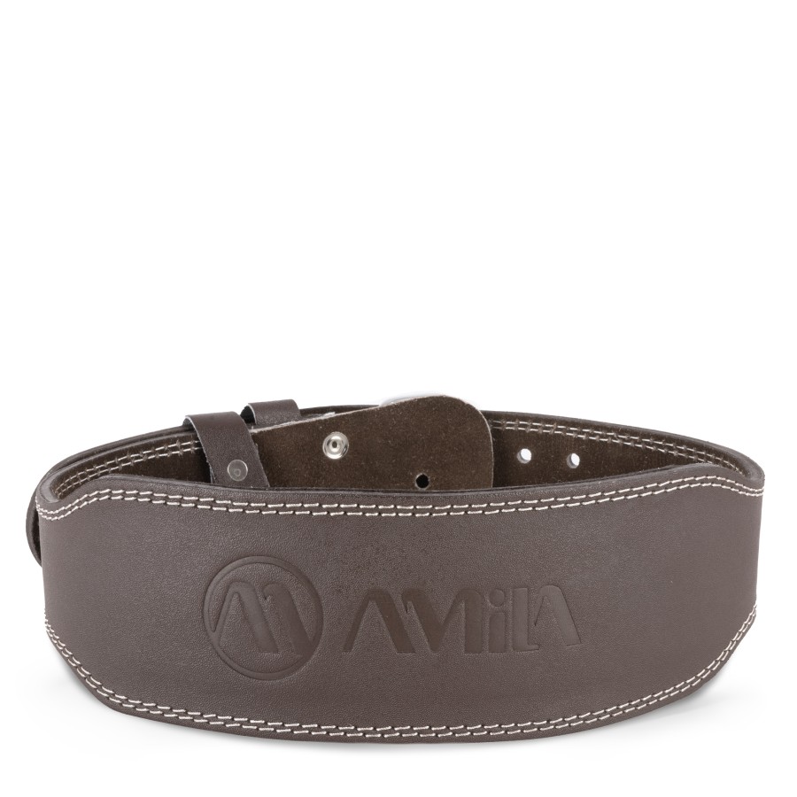 Ζώνη Άρσης Βαρών AMILA Δερμάτινη Καφέ B Quality S