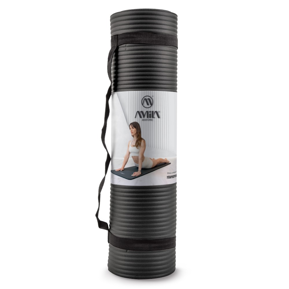 Στρώμα Γυμναστικής NBR 10mm 90Kg 142cm Μαύρο