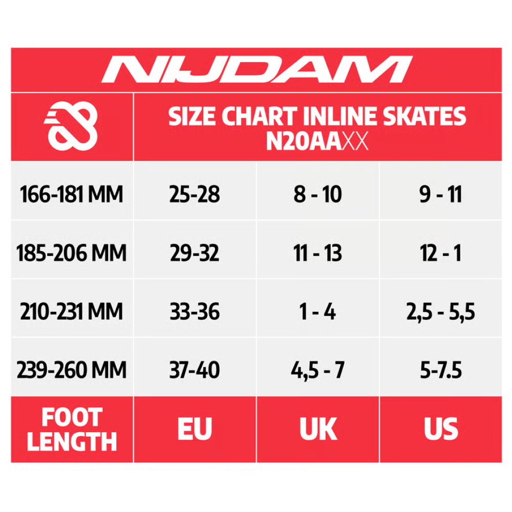 Nijdam Inline Skates Ρυθμιζόμενα "White Wedge"