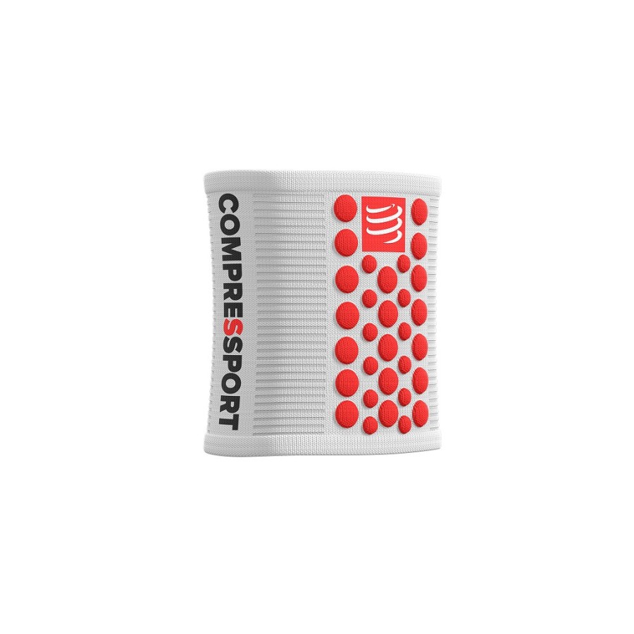 COMPRESSPORT WRIST BAND (ΑΣΠΡΟ ΚΟΚΚΙΝΟ)