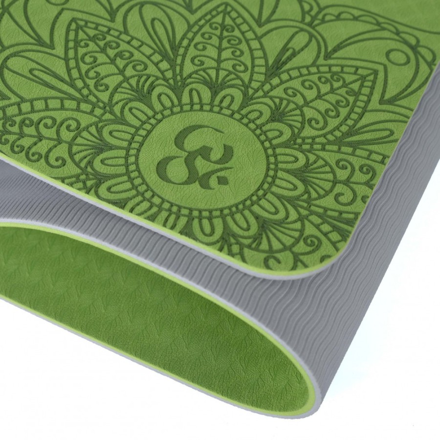 TWO-TONE T.P.E. YOGA MAT LIGHT GREEN