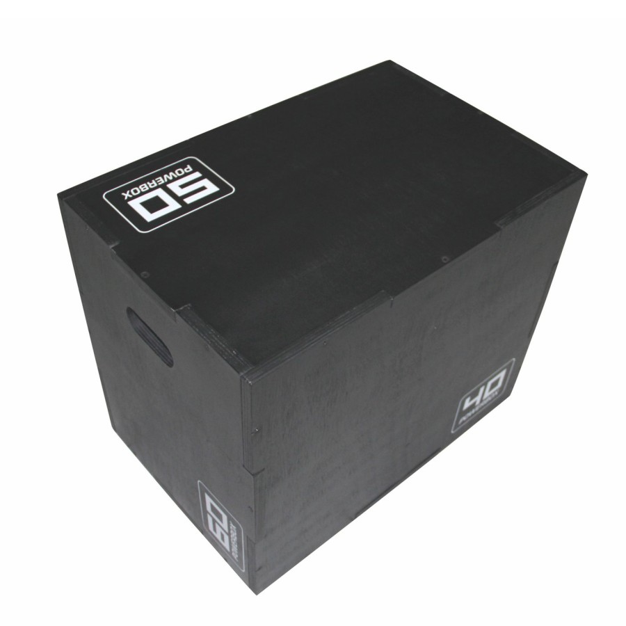 WOODEN PLYO BOX BLACK 40*50*60cm