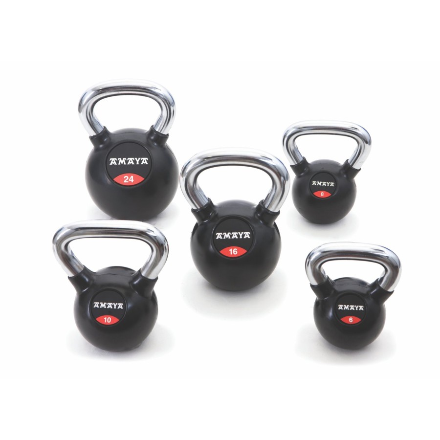 Rubber Kettlebell With Chroming Handle