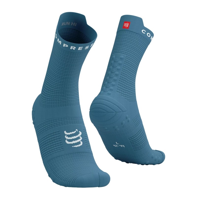 PRO RACING SOCKS V4.0 RUN HIGH - NIAGARA BLUE WHITE  39-41
