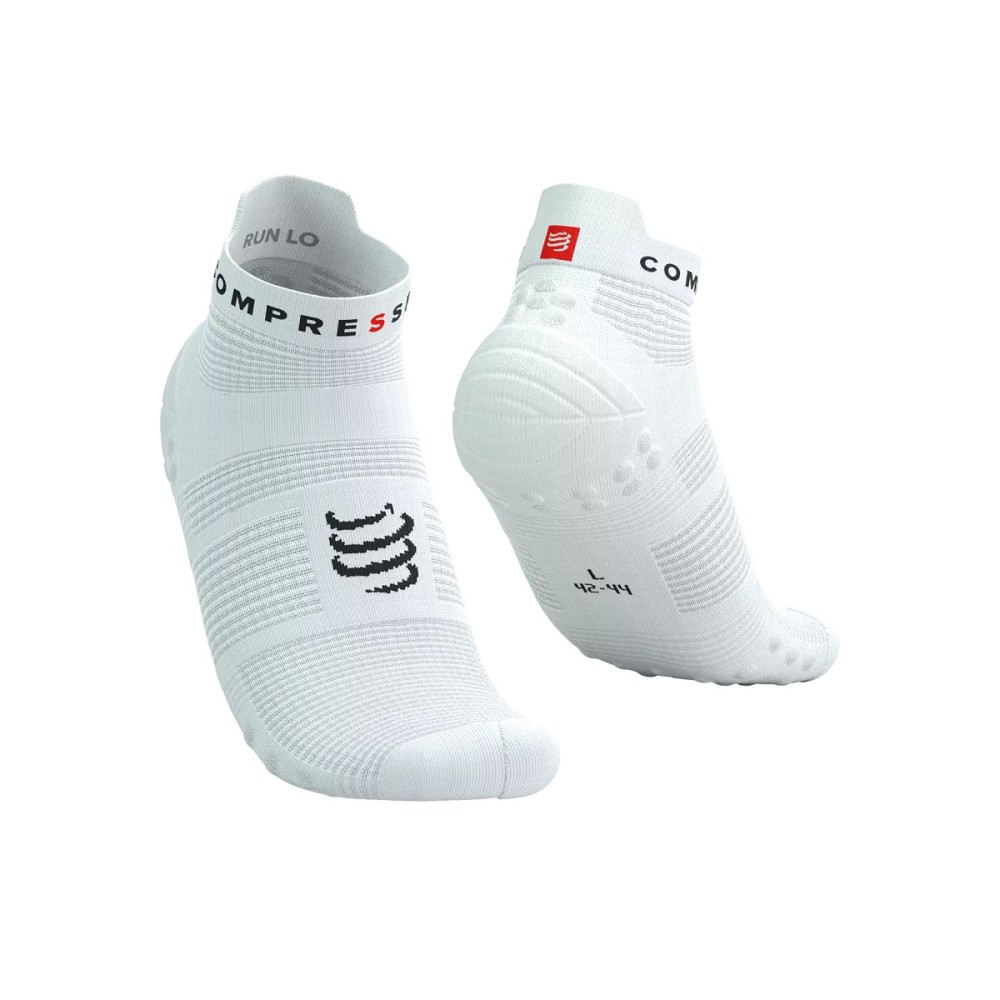 PRO RACING SOCKS V4.0 RUN LOW - WHITE / BLACK 45-48