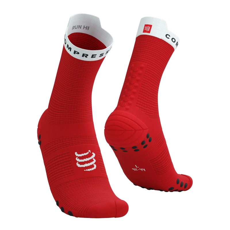 PRO RACING SOCKS V4.0 RUN HIGH - CORE RED / WHITE 35-38