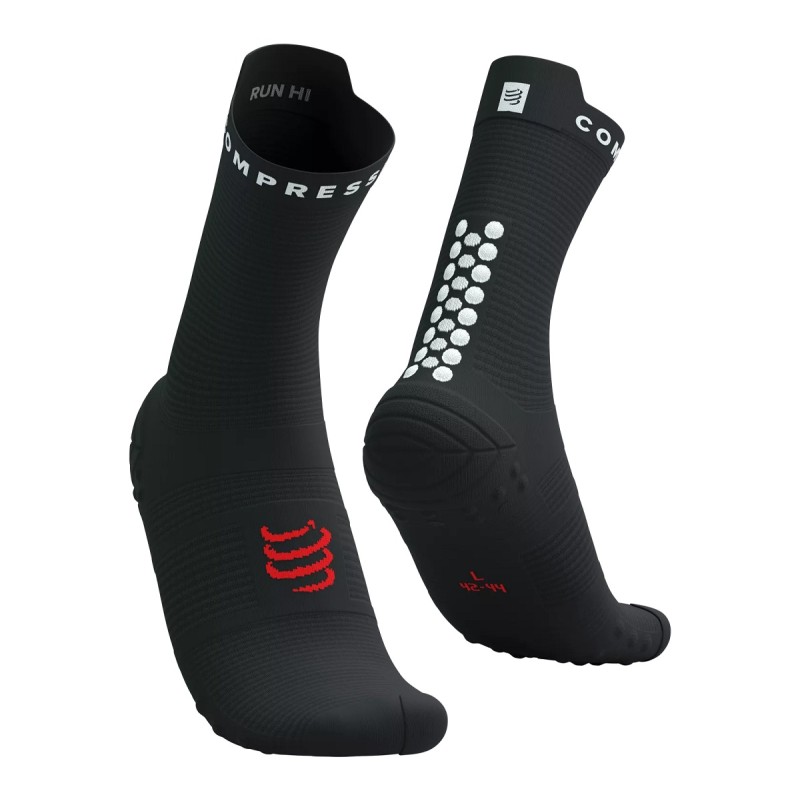 PRO RACING SOCKS V4.0 RUN HIGH - BLACK / WHITE 42-44
