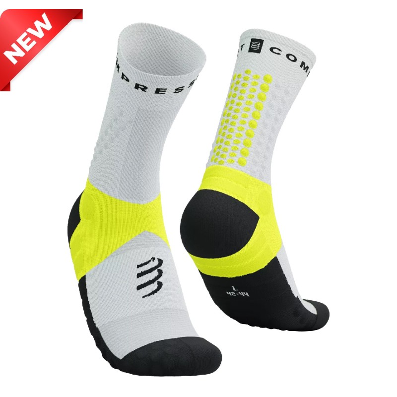 ULTRA TRAIL V.2 SOCKS - WHITE/SAFE YELLOW 45-48