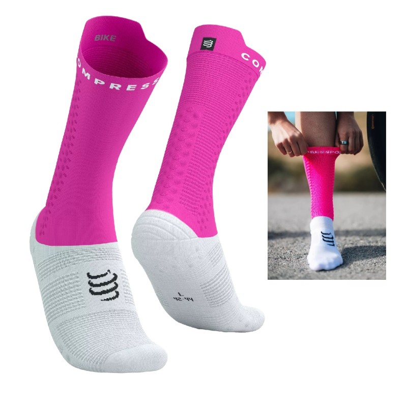 PRO RACING SOCKS V4.0 BIKE NEON FLUO PINK T2 / 39-41