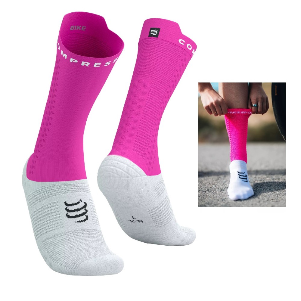 PRO RACING SOCKS V4.0 BIKE NEON FLUO PINK T4 / 45-48