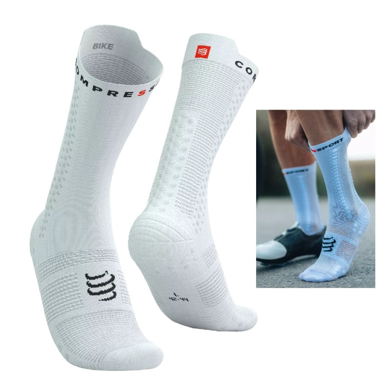 PRO RACING SOCKS V4.0 BIKE WHITE T4 / 45-48