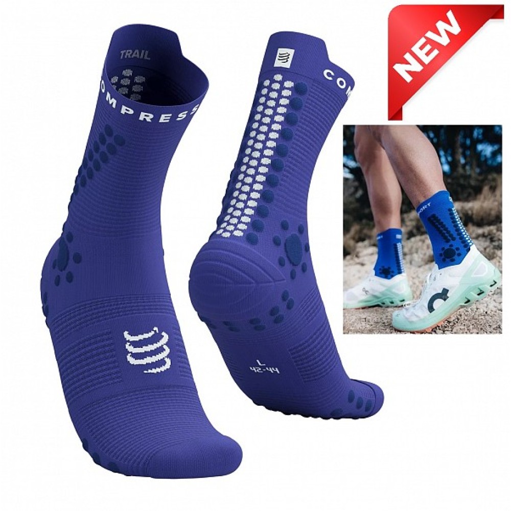 PRO RACING SOCKS V4.0 TRAIL DAZZ BLUE T2 / 39-41