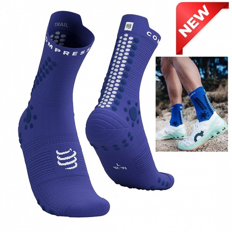 PRO RACING SOCKS V4.0 TRAIL DAZZ BLUE T2 / 39-41