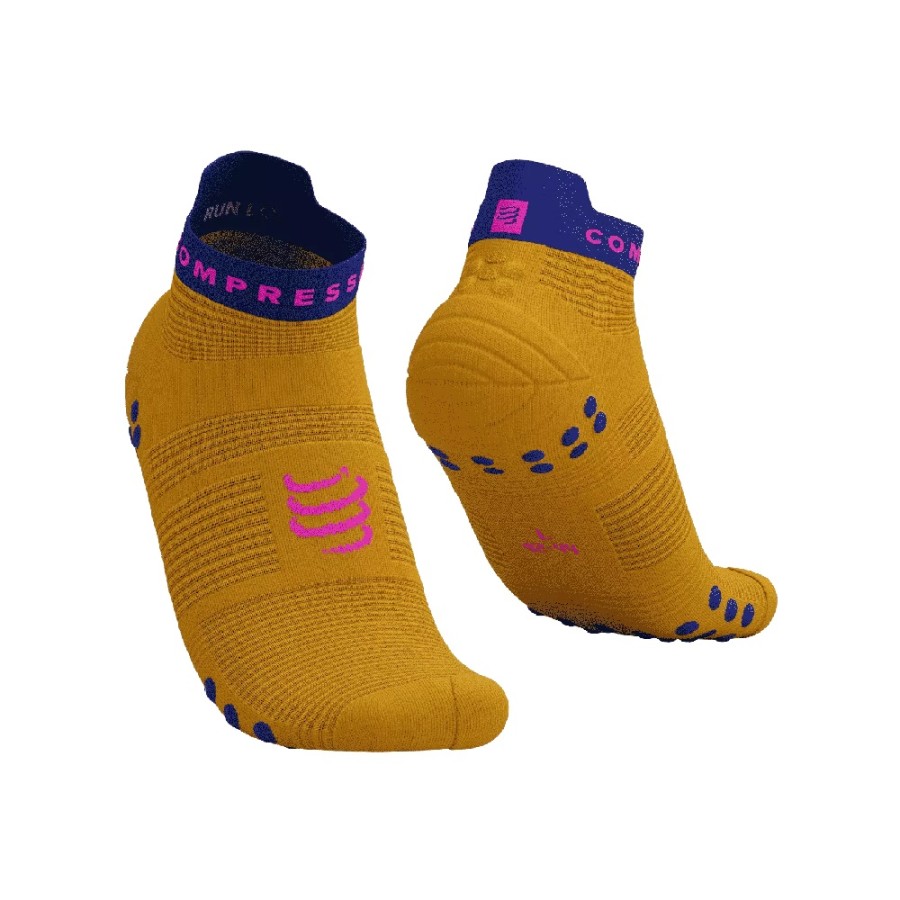 PRO RACING SOCKS V4.0 RUN LOW - SAFRON / DAZZ BLUE T2 / 39-41