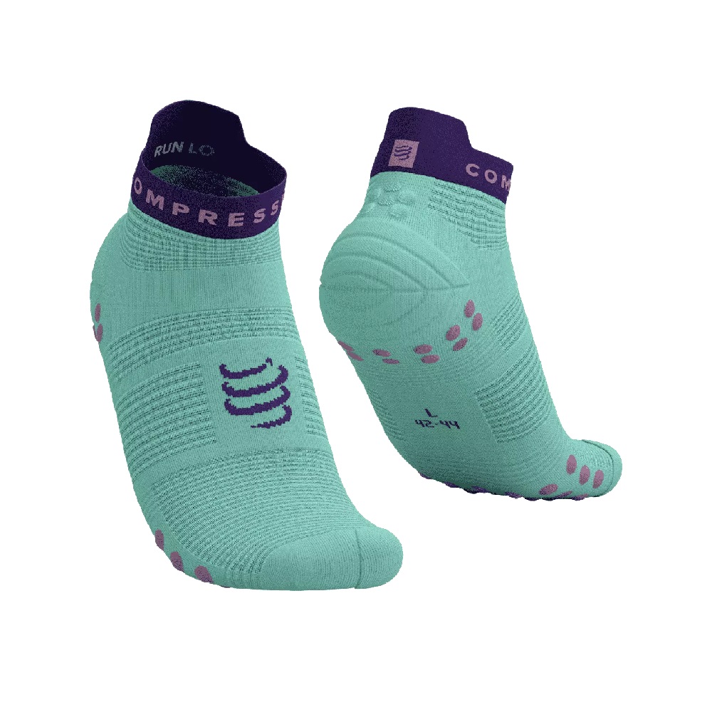 PRO RACING SOCKS V4.0 RUN LOW - SHELL BLUE / PURPLE T3 / 42-44