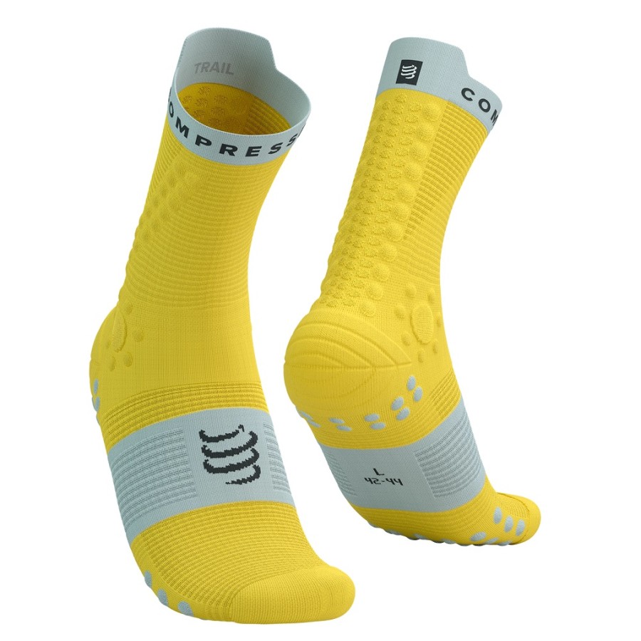 PRO RACING SOCKS V4.0 TRAIL - MAIZE / DAWN BLUE T3 / 42-44
