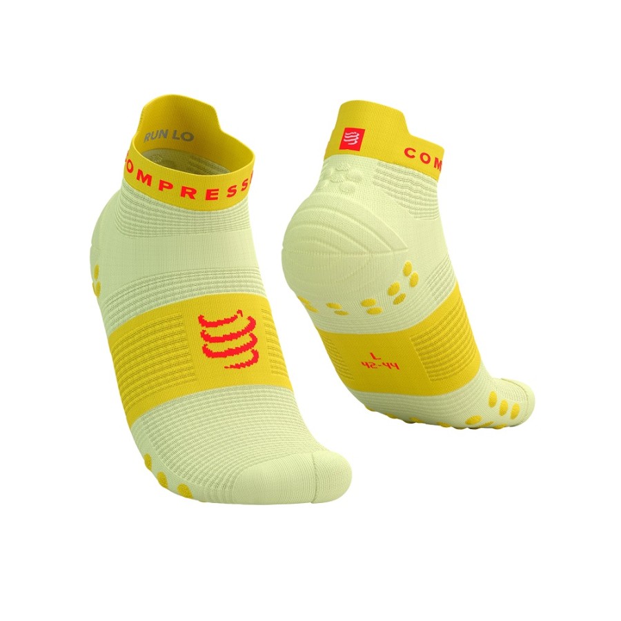 PRO RACING SOCKS V4.0 RUN LOW - ELF YELLOW / RED T1 / 35-38