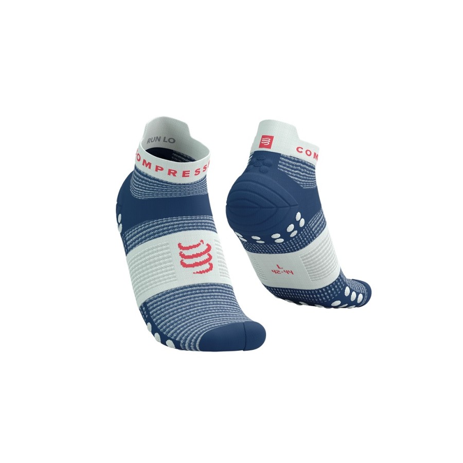 COMPRESSPORT PRO RACING SOCKS V4.0 RUN LOW - BLUES / SUGAR T1 / 35-38