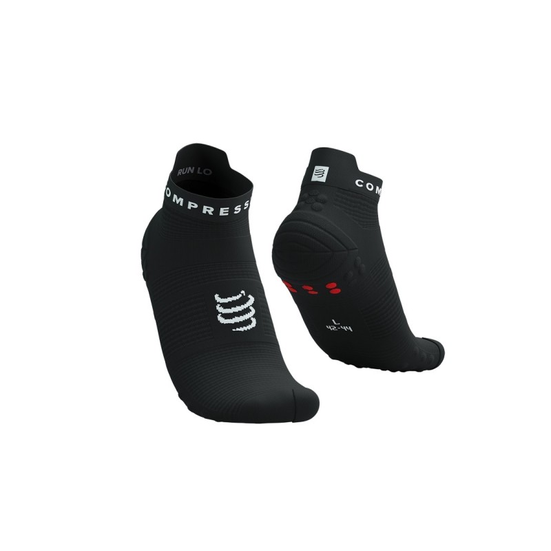 COMPRESSPORT PRO RACING SOCKS V4.0 RUN LOW - BLACK WHITE T3 / 42-44