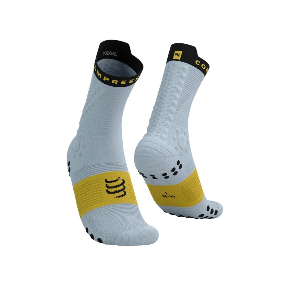 COMPRESSPORT PRO RACING SOCKS V4.0 TRAIL - DAWN /GEYLON YELLOW T3 / 42-44