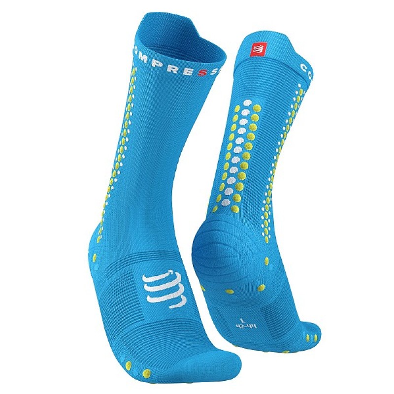 PRO RACING SOCKS V4.0 ΒΙΚΕ FLUO BLUE PRIME ROSE 35-38