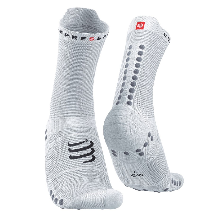 PRO RACING SOCKS V4.0 RUN HIGH WHITE ALLOY 35-38