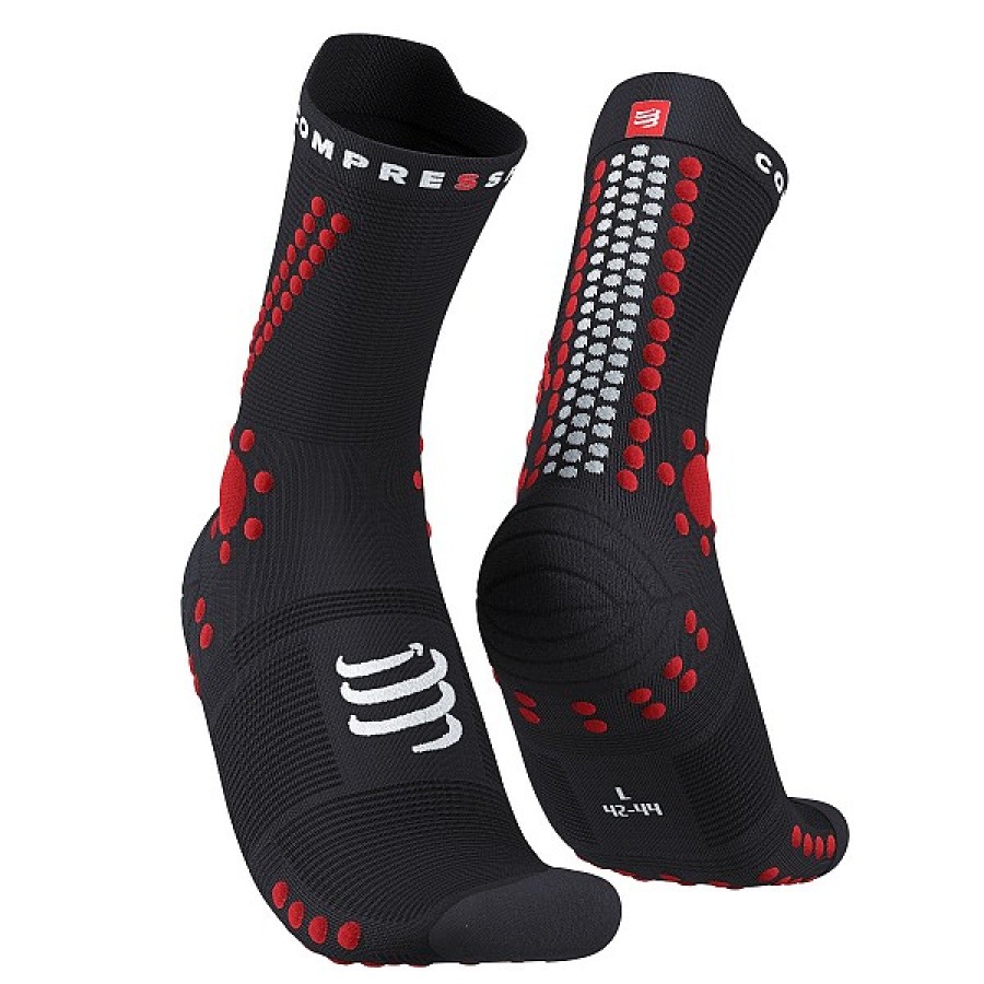 PRO RACING SOCKS V4.0 TRAIL BLACK/RED 39-41