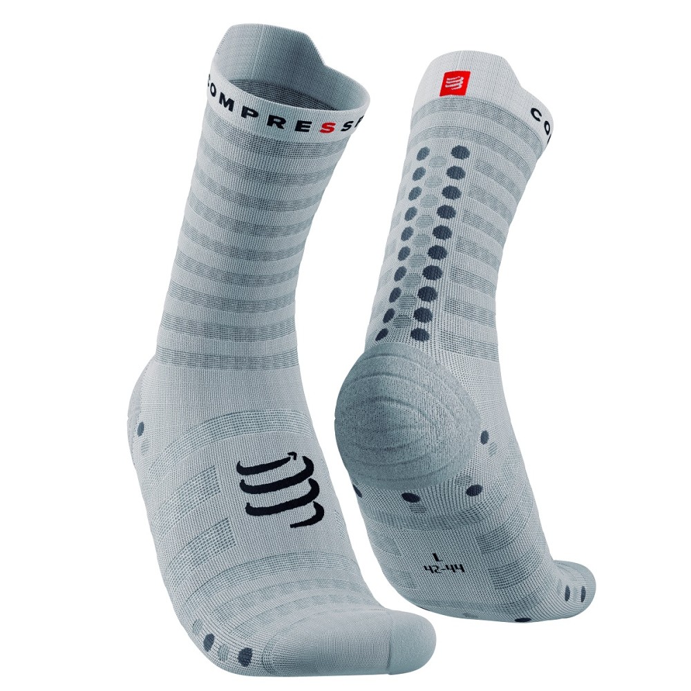 PRO RACING SOCKS V4.0 ULTRALIGHT RUN HI WHITE ALLOY 39-41