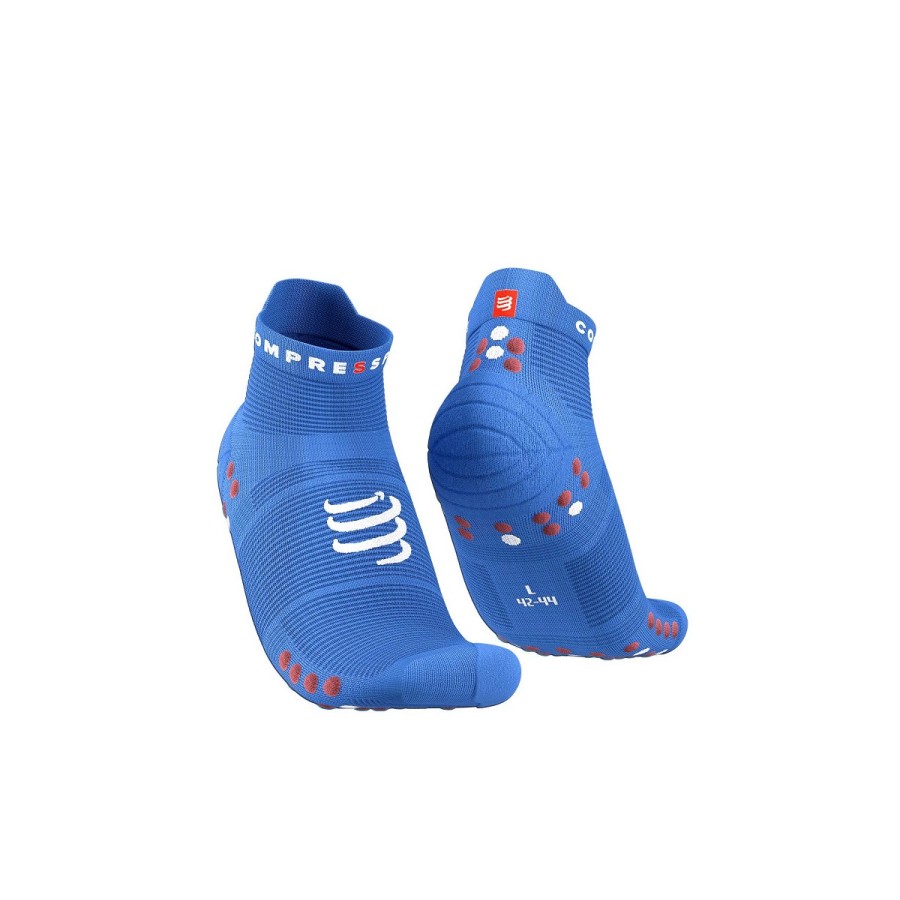 PRO RACING SOCKS V4.0 RUN LOW PACIFIC BLUE-DECO ROSE T2 / 39 - 41