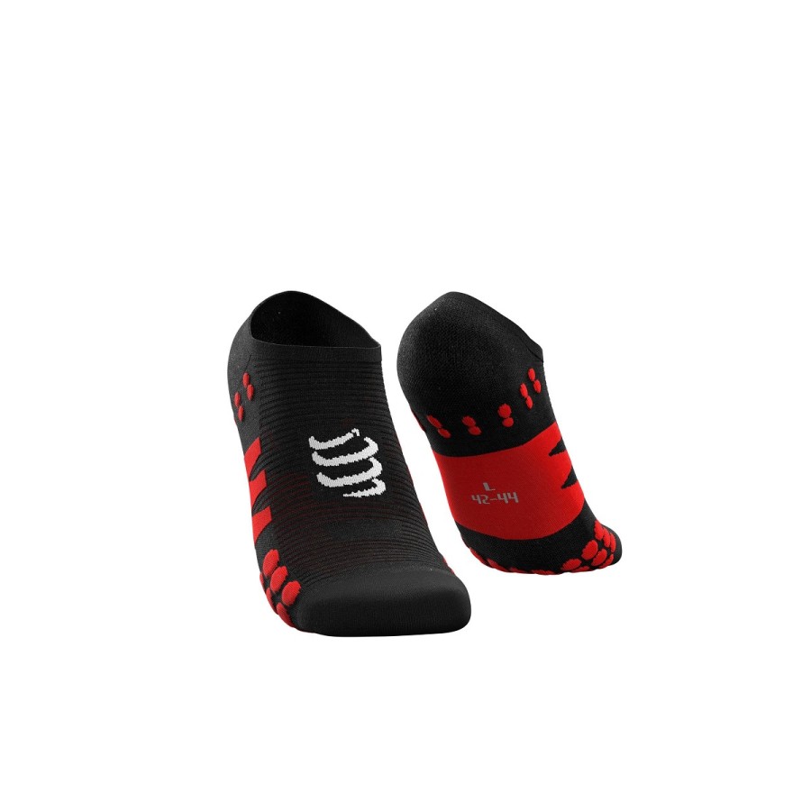 COMPRESSPORT NO SHOW SOCKS - BLACK RED 39-41