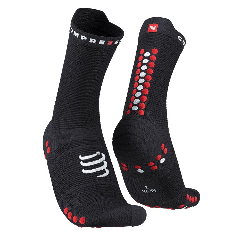 PRO RACING SOCKS V4.0 RUN HIGH BLACK/RED 42-44