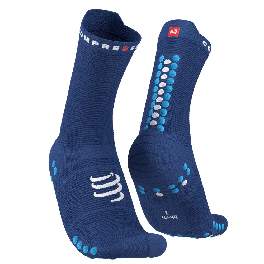 PRO RACING SOCKS V4.0 RUN HIGH SODALITE FLUO BLUE 42-44