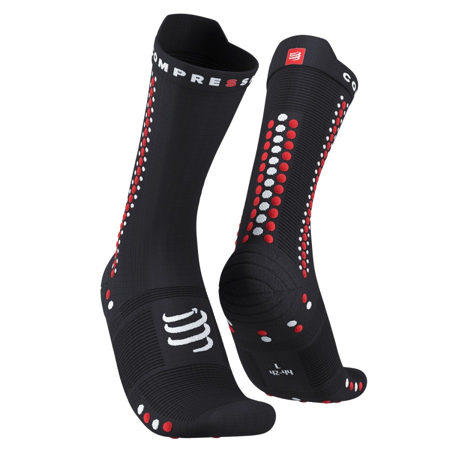 PRO RACING SOCKS V4.0 BIKE BLACK/RED 45-47